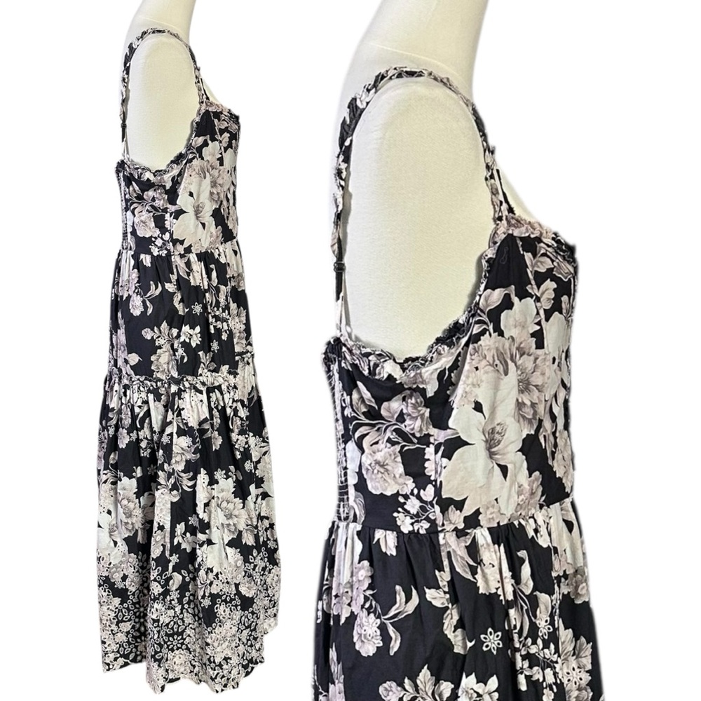 Anthropologie Sleeveless Sweetheart Eyelet Lace Floral A Line Midi Dress Large - Picture 9 of 12